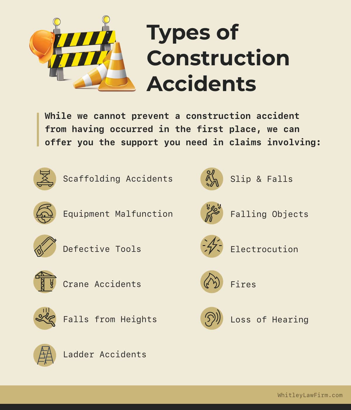 Common Types of Construction Accidents | Whitley Law Firm