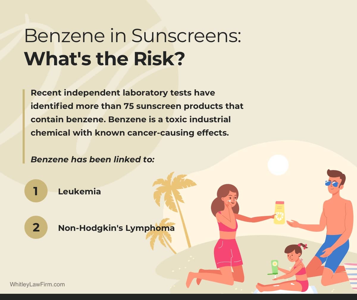 Are You At Risk from Benzene in Sunscreens? | Whitley Law Firm