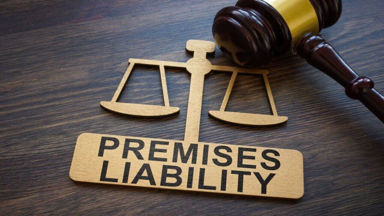 Plate with Inscription Premises Liability and Gavel